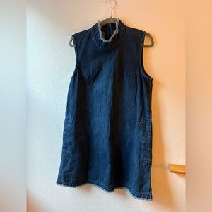 GAP Denim Sleeveless Mockneck Dress, Size L